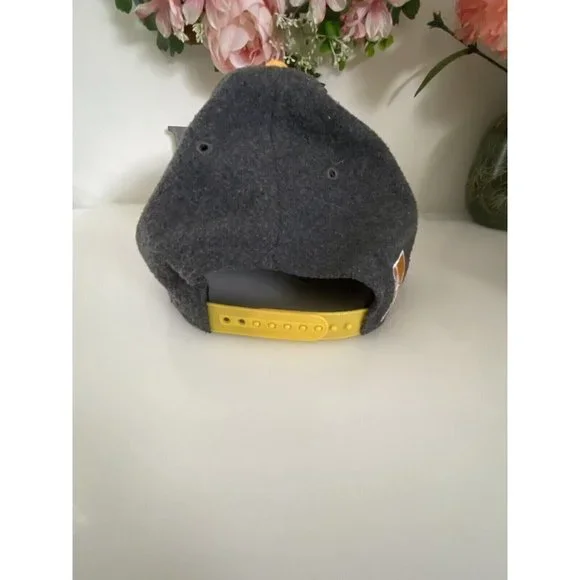 Los Angeles Lakers Hat Cap Gray‎ and Yellow Flannel with Logo Adjustable OS EUC